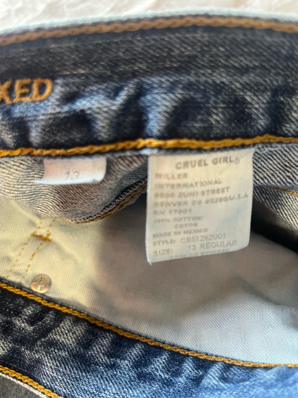 Cruel Girl Relaxed Fit Jeans Size 13R Blue Denim Western Cowgirl Mid Rise - Picture 8 of 15